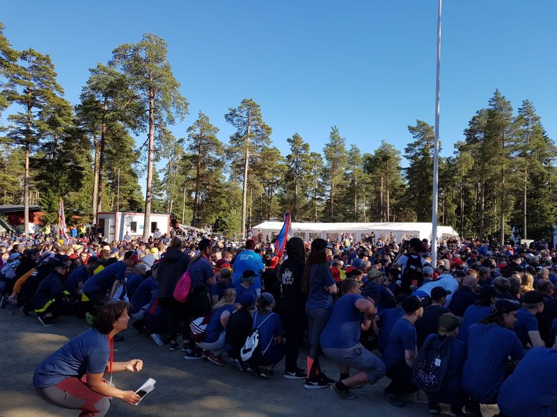 Begrüßung aller Gruppen im Zeltlager
